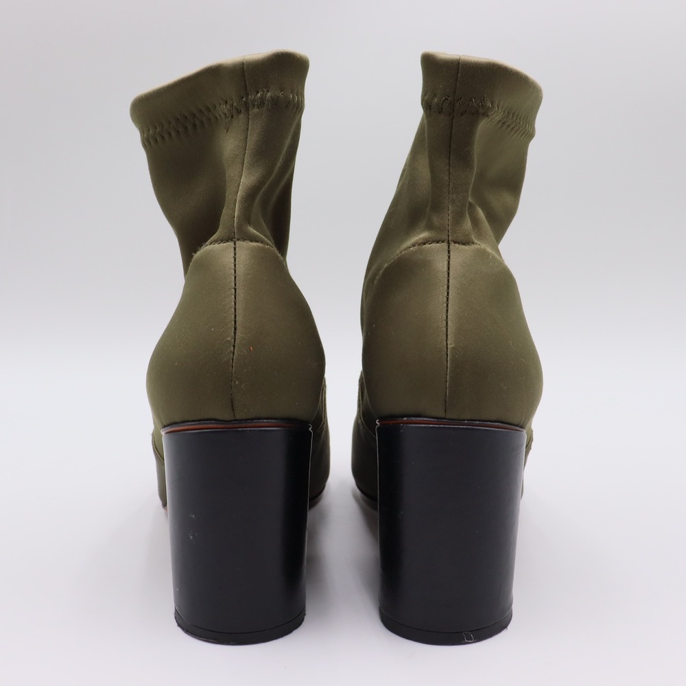Robert Clergerie Kosst Green Satin Stretch Chunky Heel Ankle Boots Size 9.5B US - Picture 7 of 9